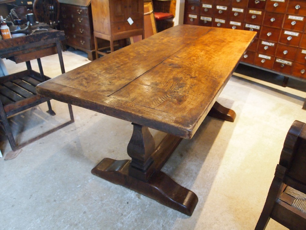 Table Oak refectory dining 17th c style farmhouse c1900 View II