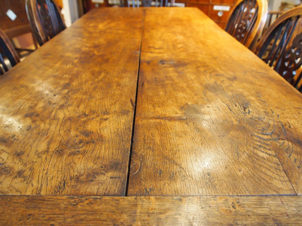 Table Oak refectory dining 17th c style farmhouse c1900 View V