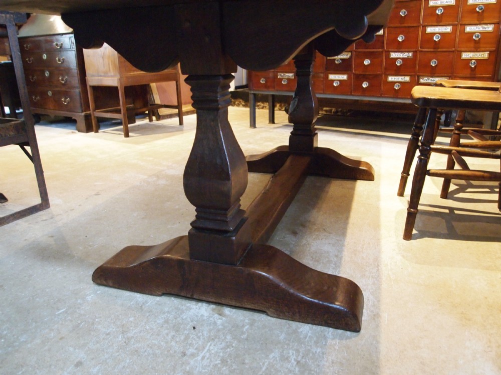 Table Oak refectory dining 17th c style farmhouse c1900 View VII