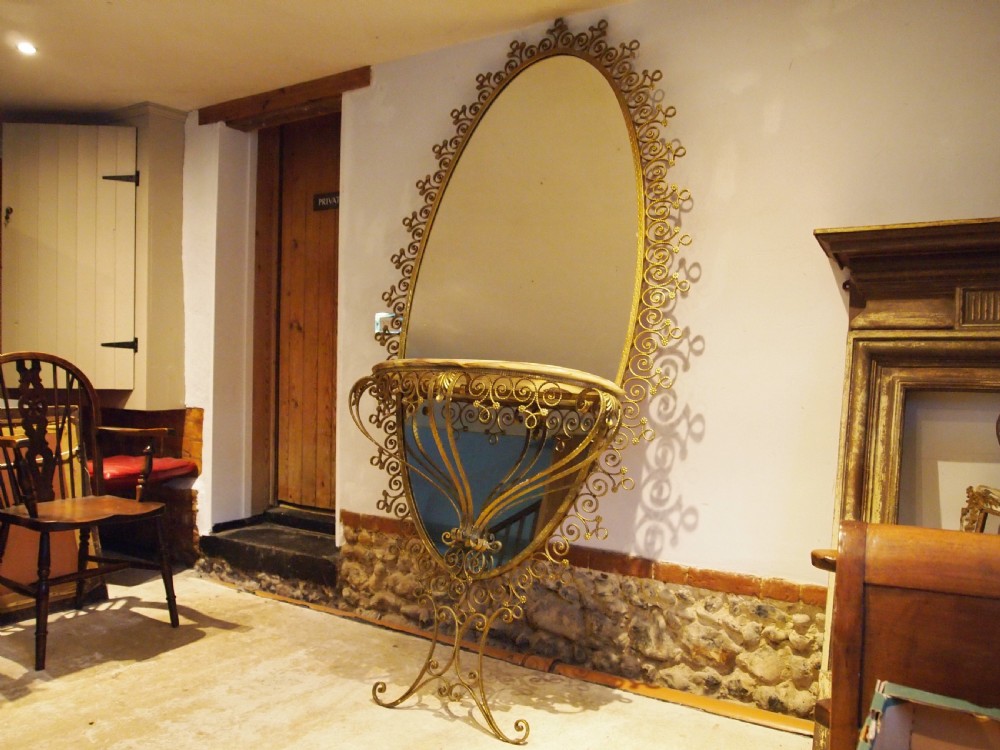 Mirror Pier Luigi Colli gilded wrought Iron c1930