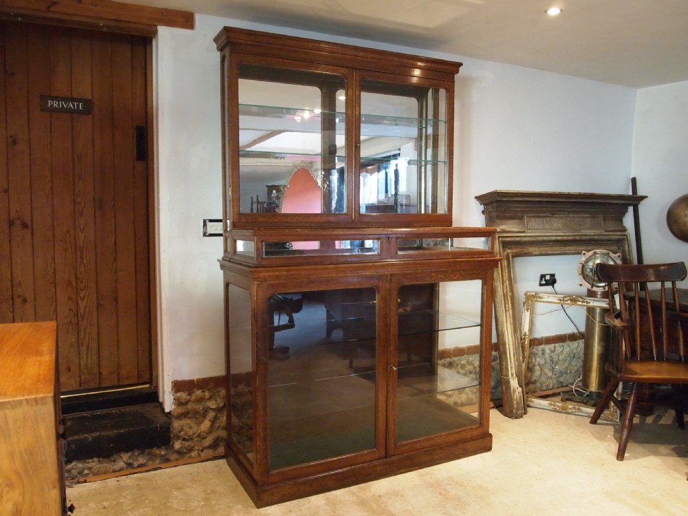 Cabinet display rare Victorian Oak shop collectors c1880