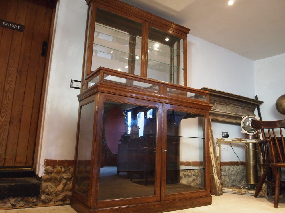Cabinet display rare Victorian Oak shop collectors c1880 View X