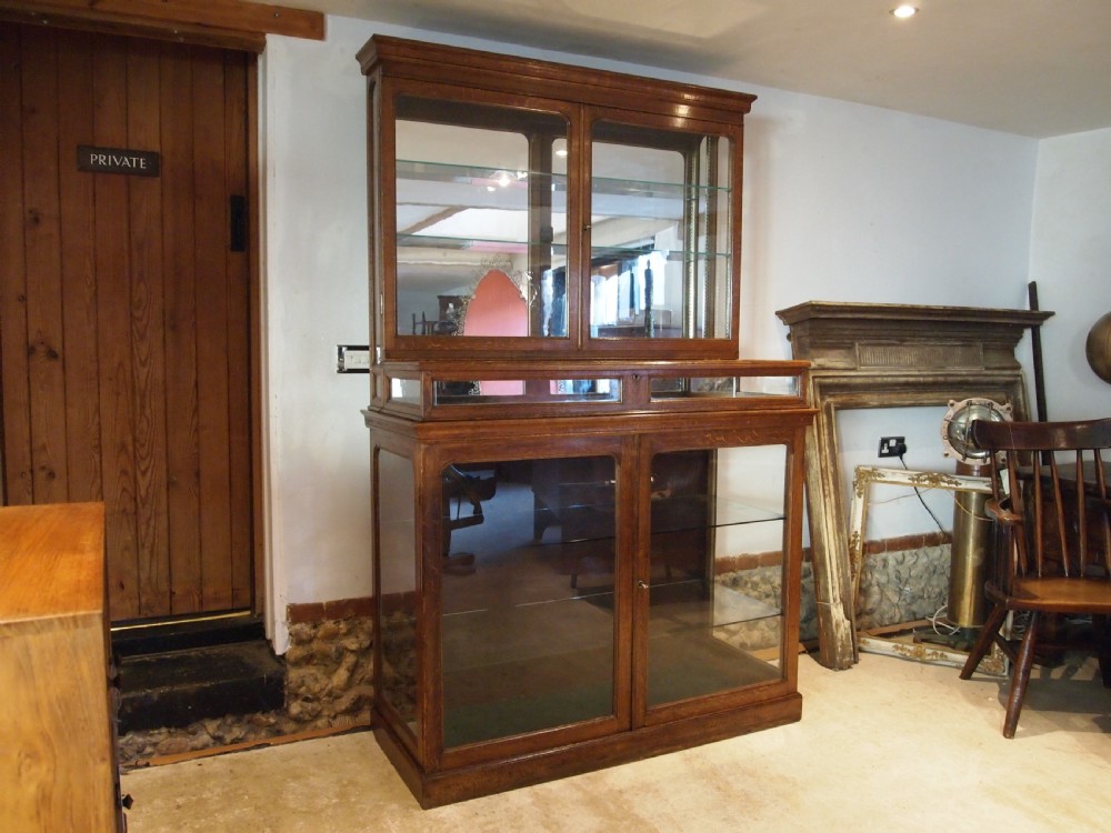 Cabinet display rare Victorian Oak shop collectors c1880 View XI