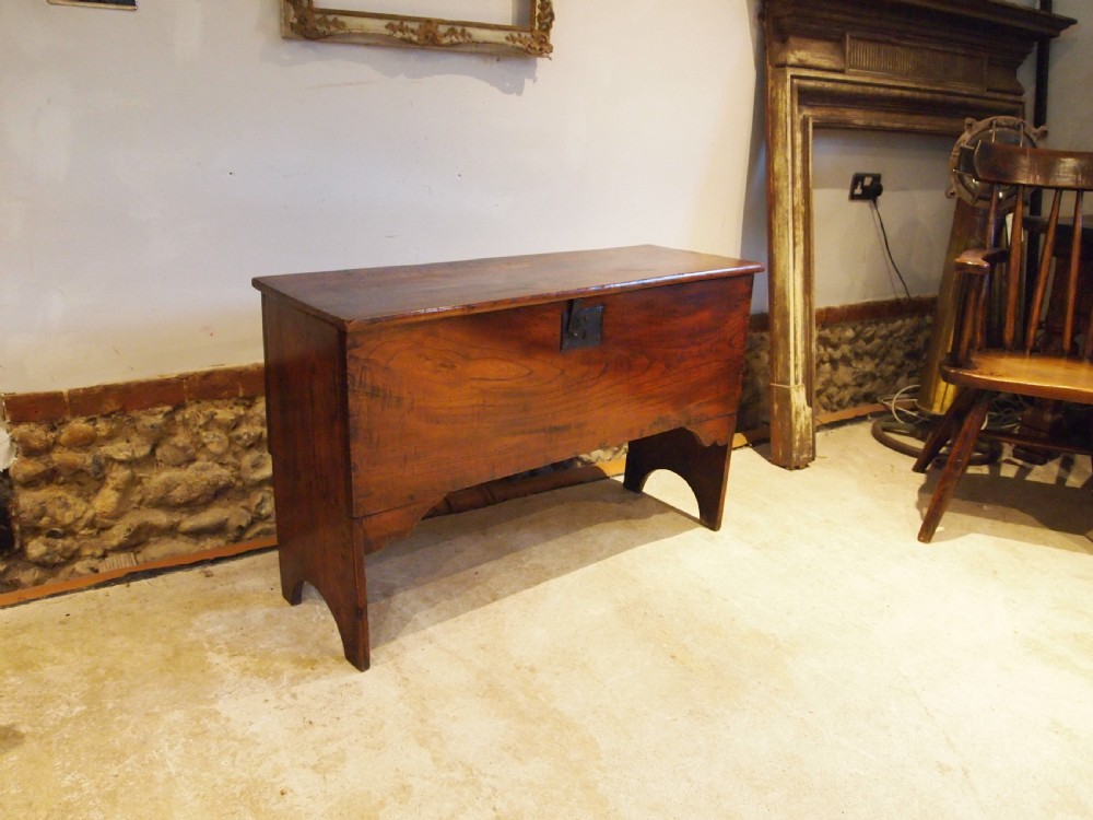 Coffer chest blanket box stunning George I Elm c1720