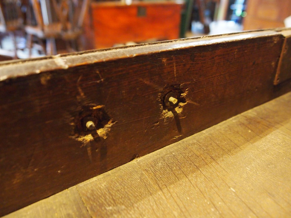 Bureau stunning George I Walnut feather banded desk small c1720 View XIV