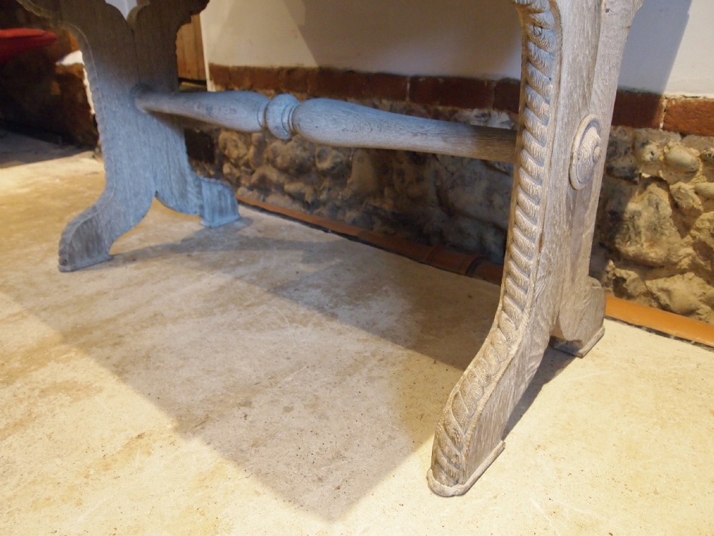 Desk Victorian limed Oak Arts and Crafts c1880 View VIII