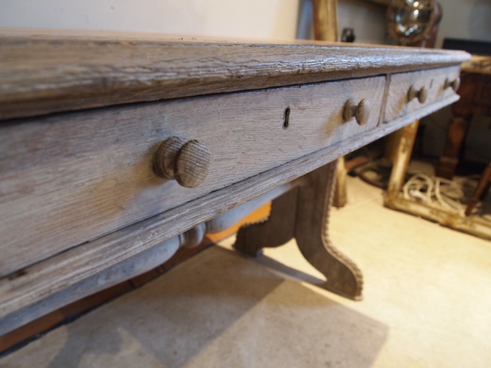 Desk Victorian limed Oak Arts and Crafts c1880 View XII