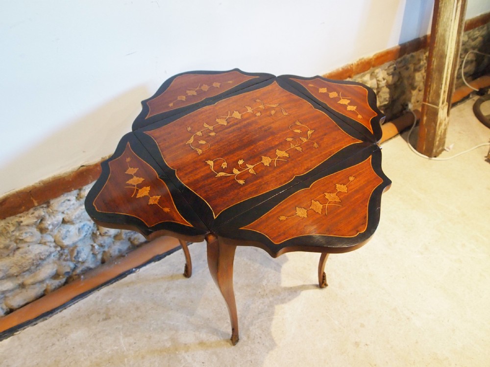 Table side lamp hall French Kingwood inlaid c1900