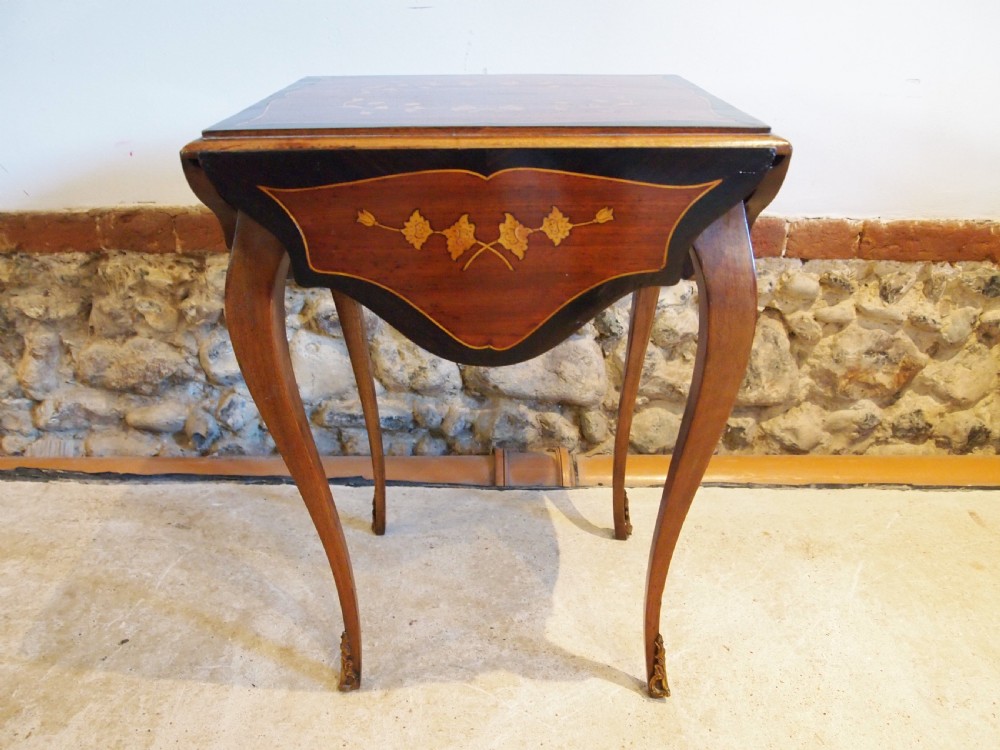 Table side lamp hall French Kingwood inlaid c1900 View III
