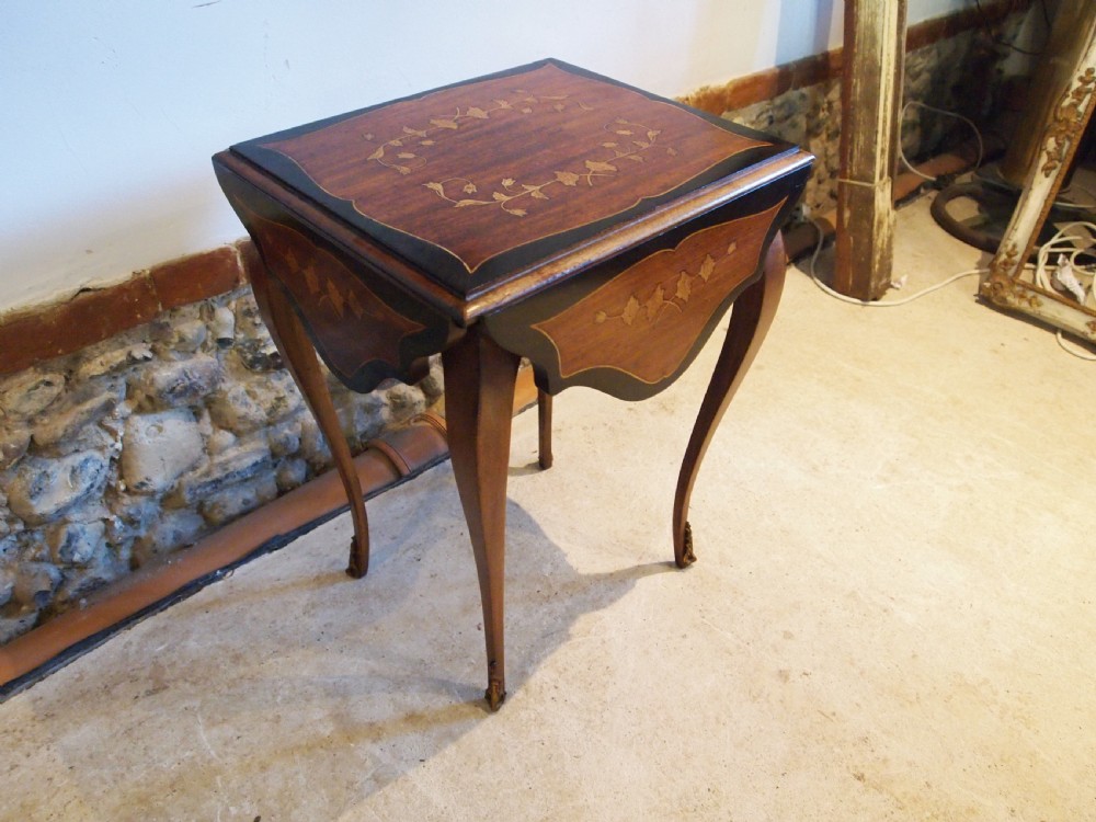 Table side lamp hall French Kingwood inlaid c1900 View VIII