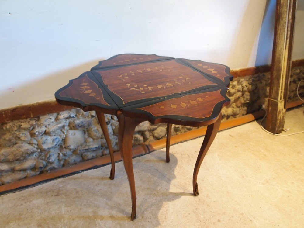 Table side lamp hall French Kingwood inlaid c1900 View IX
