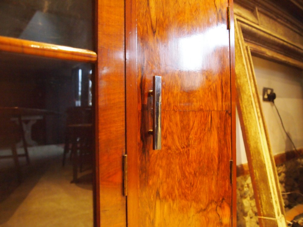 Bookcase or side cabinet Art Deco Burr Walnut c1920 View II
