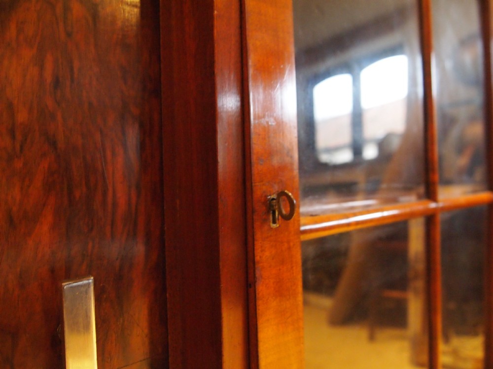 Bookcase or side cabinet Art Deco Burr Walnut c1920 View VII