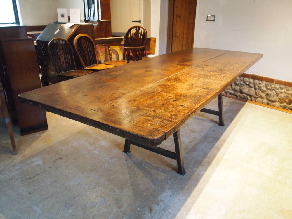 Table large refectory farmhouse George III Padouk Elveden estate c1790