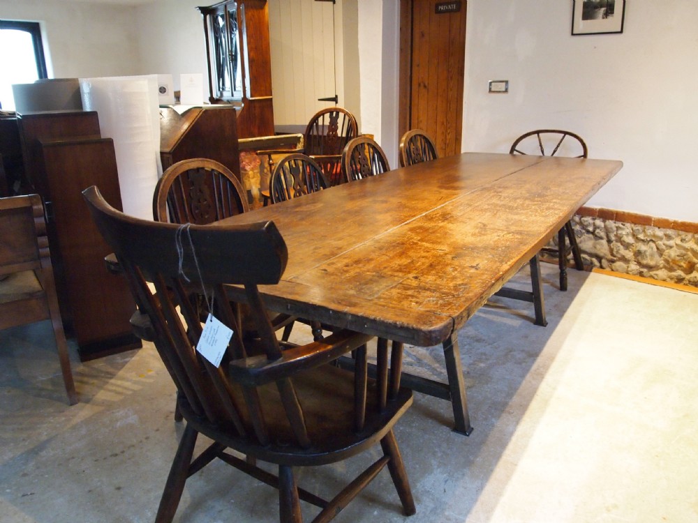 Table large refectory farmhouse George III Padouk Elveden estate c1790 View VI
