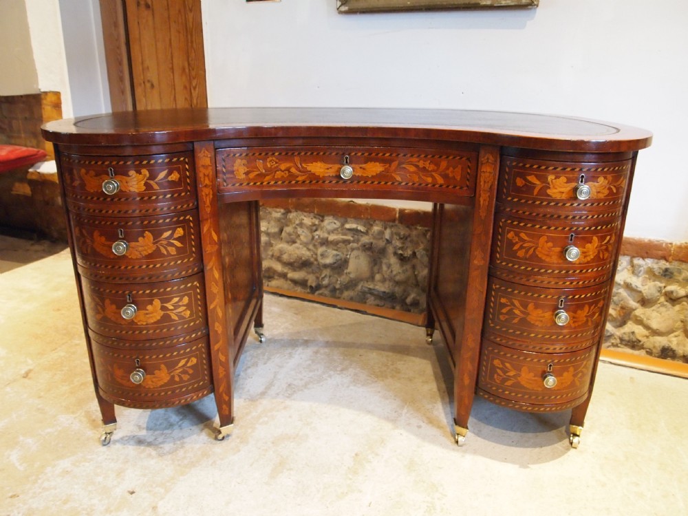 Desk fine stunning Edwards & Roberts Victorian kidney shaped c1870 View XII