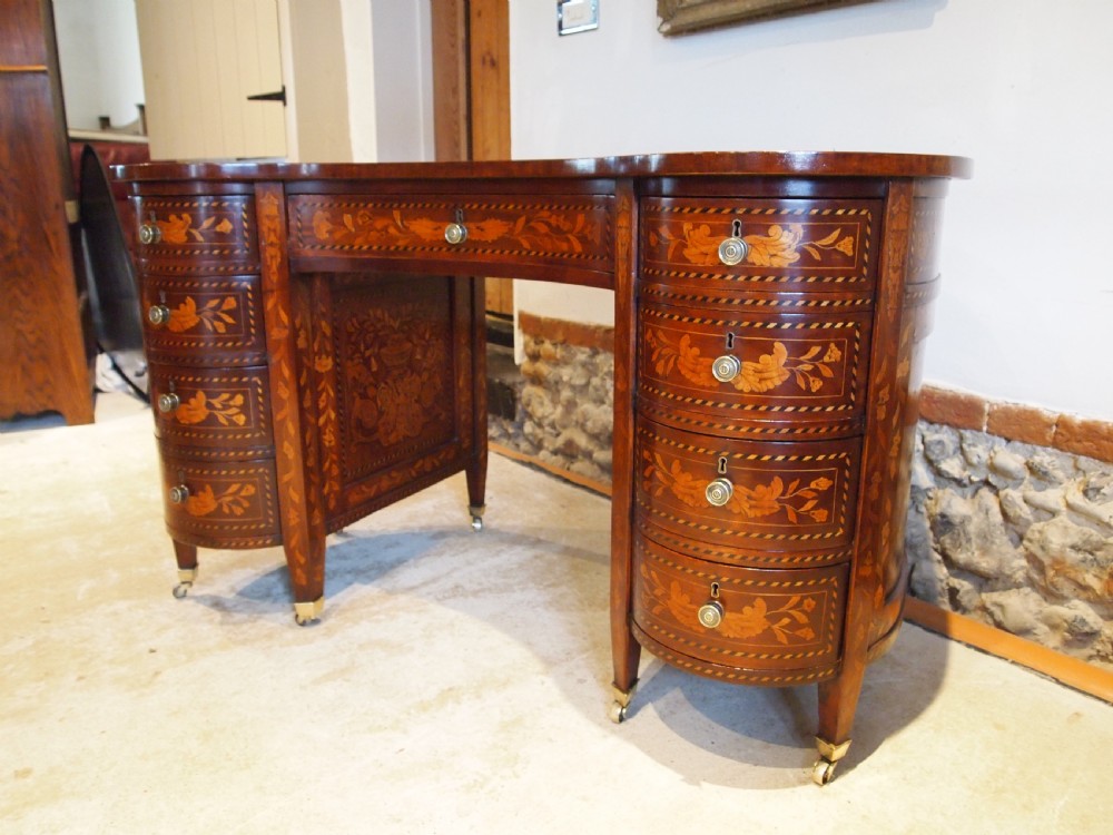 Desk fine stunning Edwards & Roberts Victorian kidney shaped c1870 View XIII