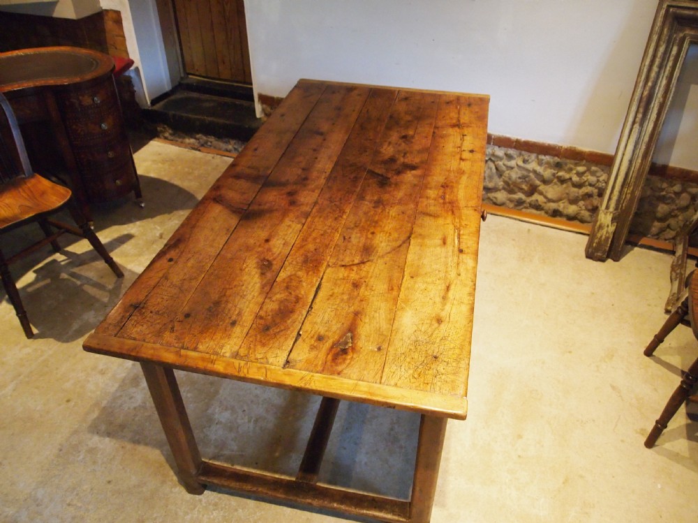 Table refectory Pear wood farmhouse dining French c1820 View II