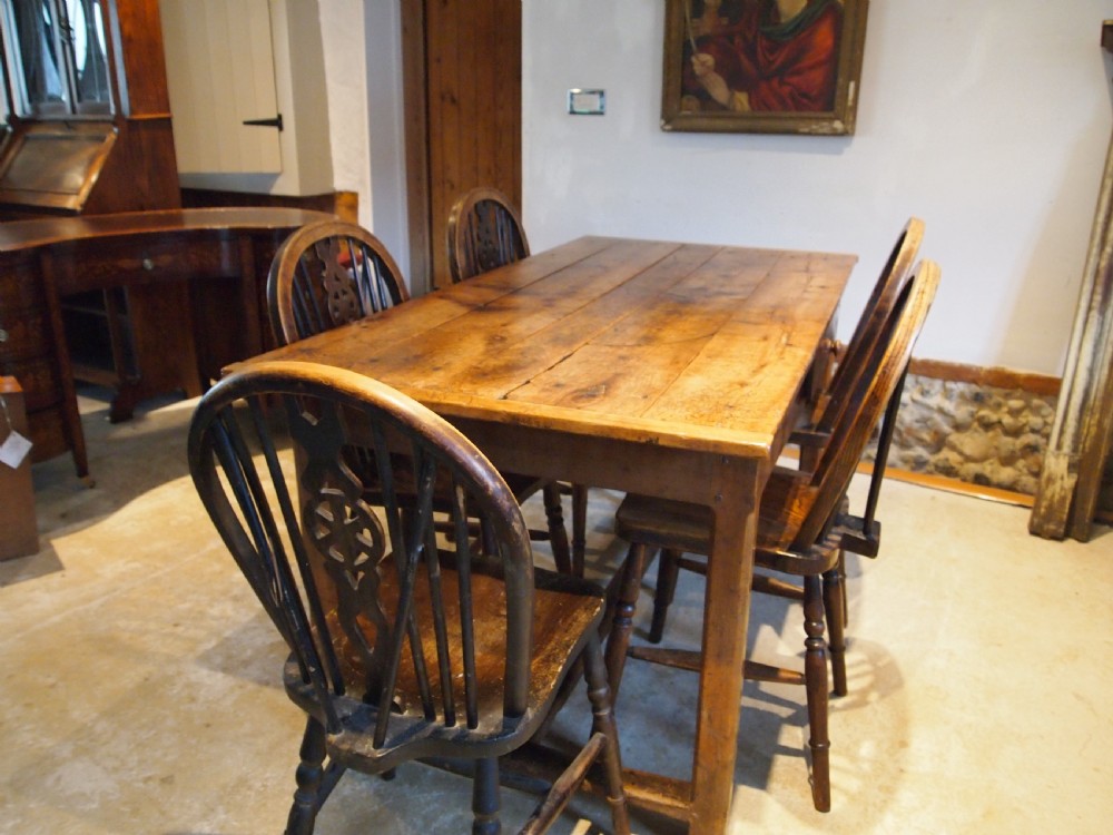 Table refectory Pear wood farmhouse dining French c1820 View III