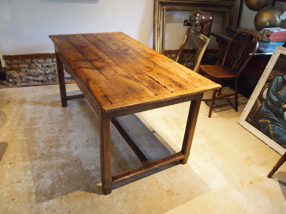 Table refectory Pear wood farmhouse dining French c1820 View VIII