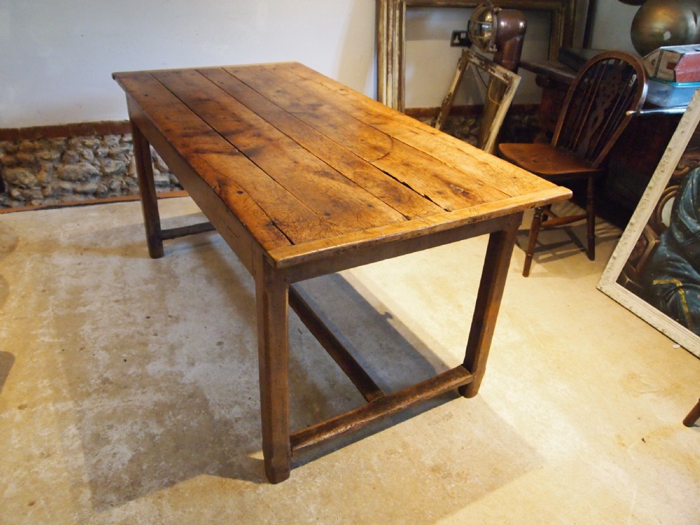 Table refectory Pear wood farmhouse dining French c1820 View IX