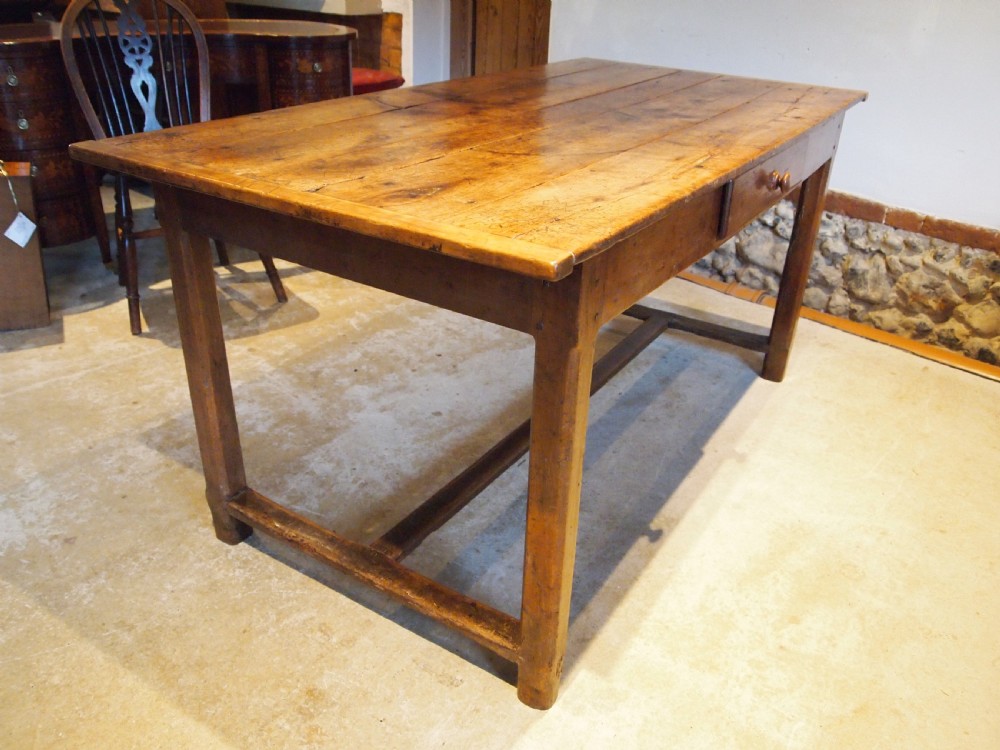 Table refectory Pear wood farmhouse dining French c1820 View XI