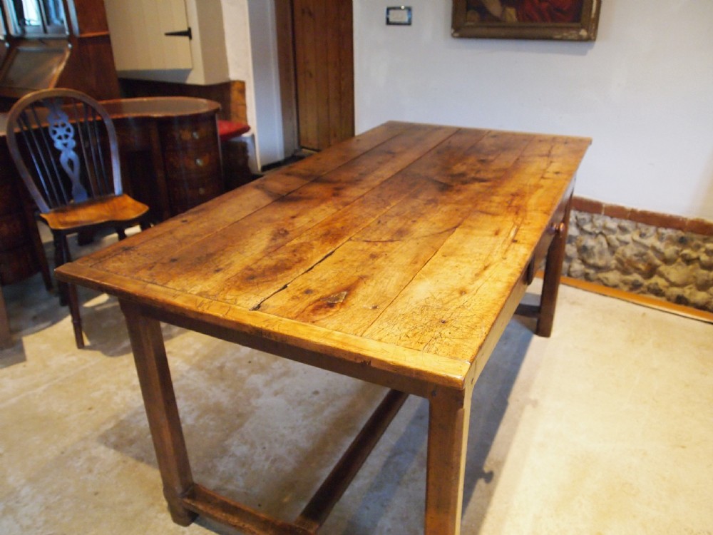 Table refectory Pear wood farmhouse dining French c1820 View XII