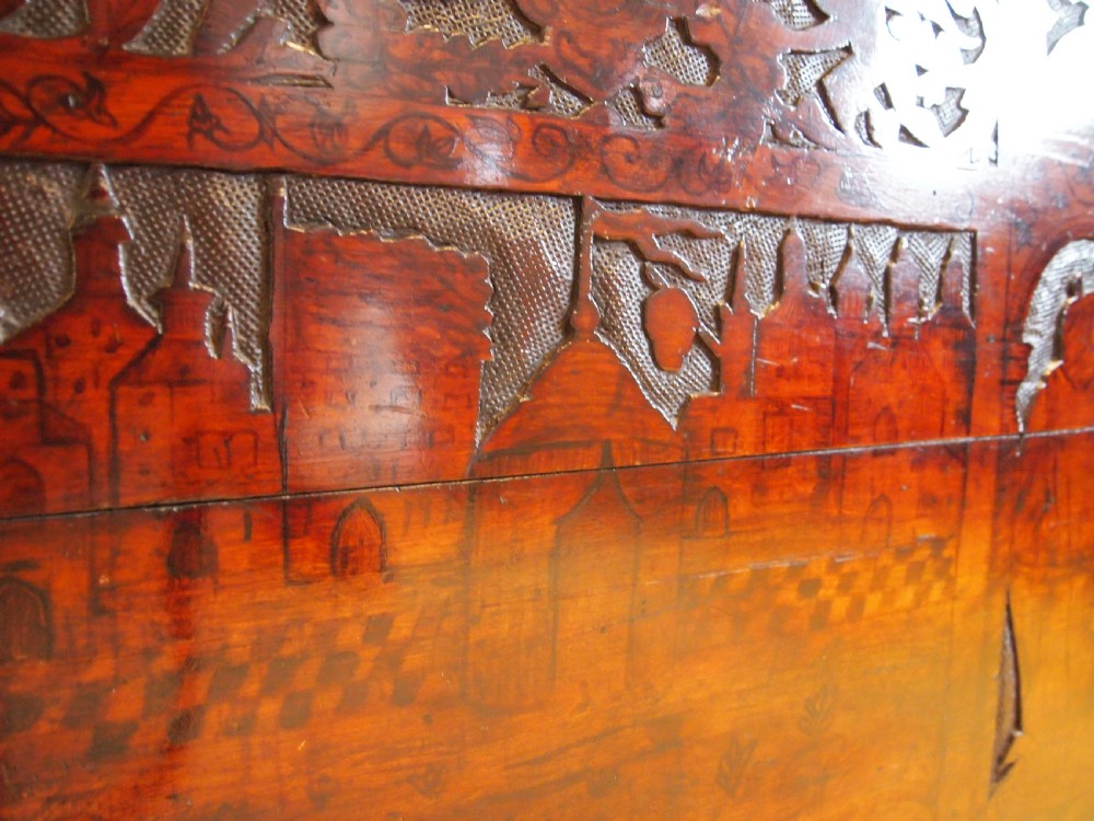 Chest trunk coffer rare Cypress wood Italian 16th Century c1580 View II
