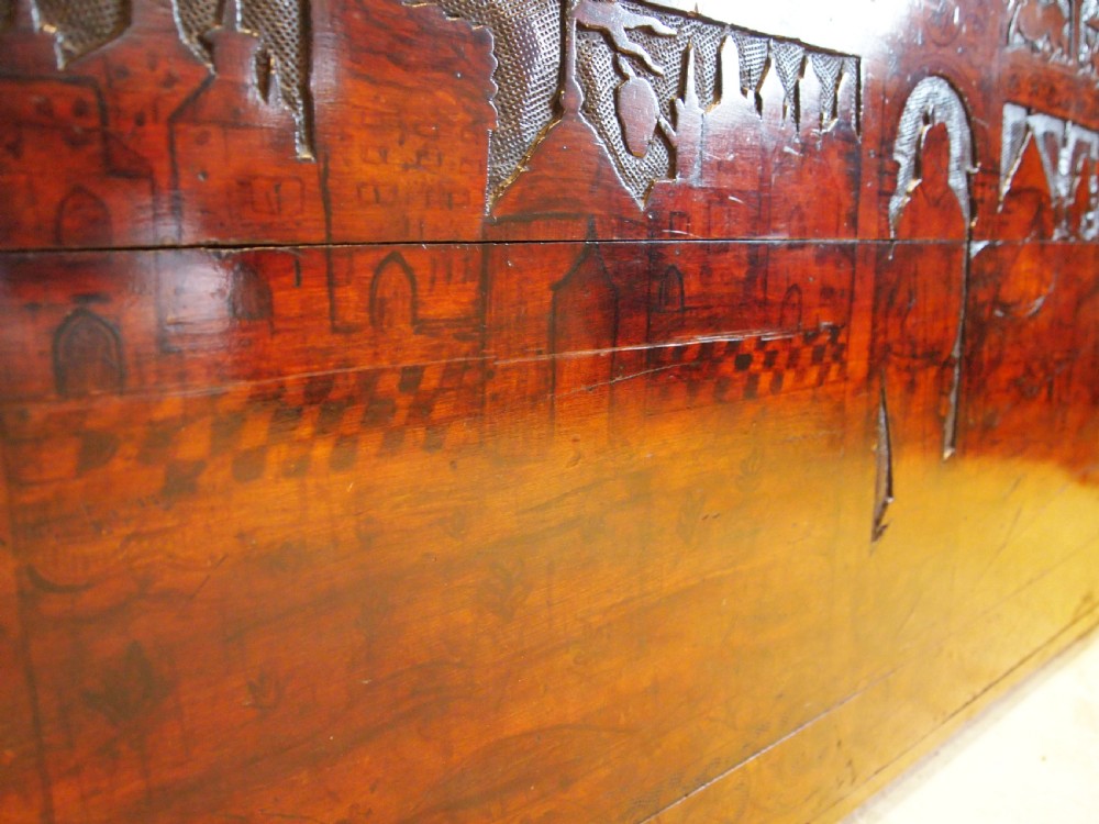 Chest trunk coffer rare Cypress wood Italian 16th Century c1580 View XIII