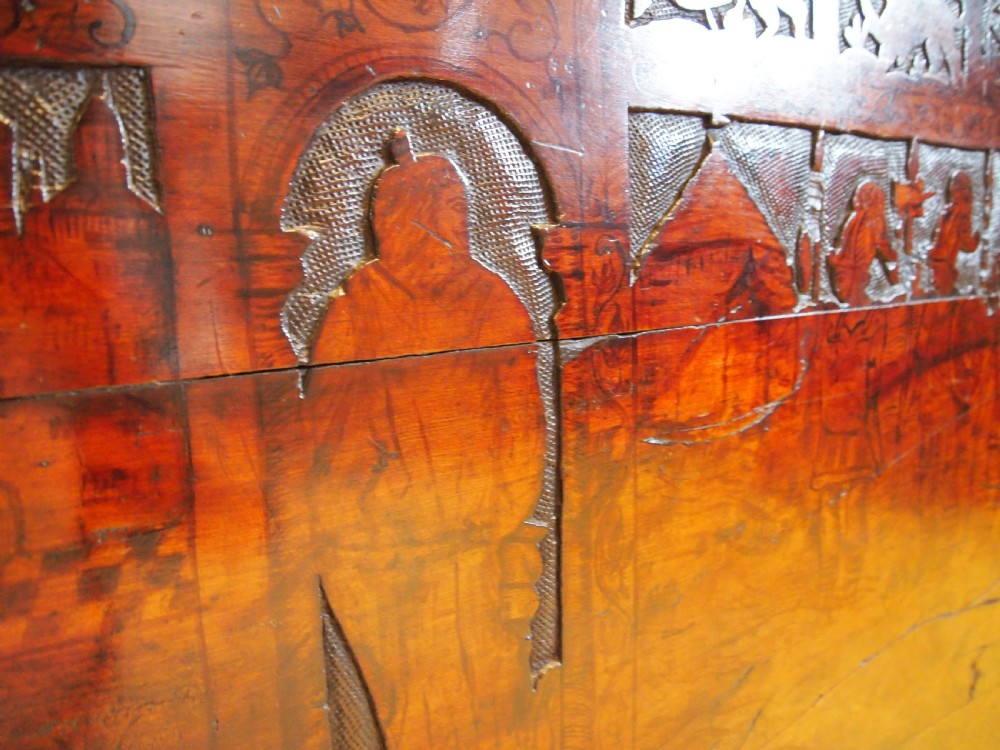 Chest trunk coffer rare Cypress wood Italian 16th Century c1580 View XIX