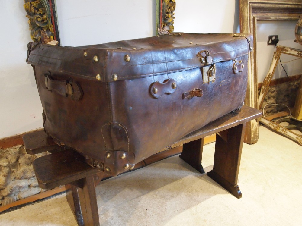 Suitcase trunk Leather Victorian by Reeves & Smith Bristol c1880