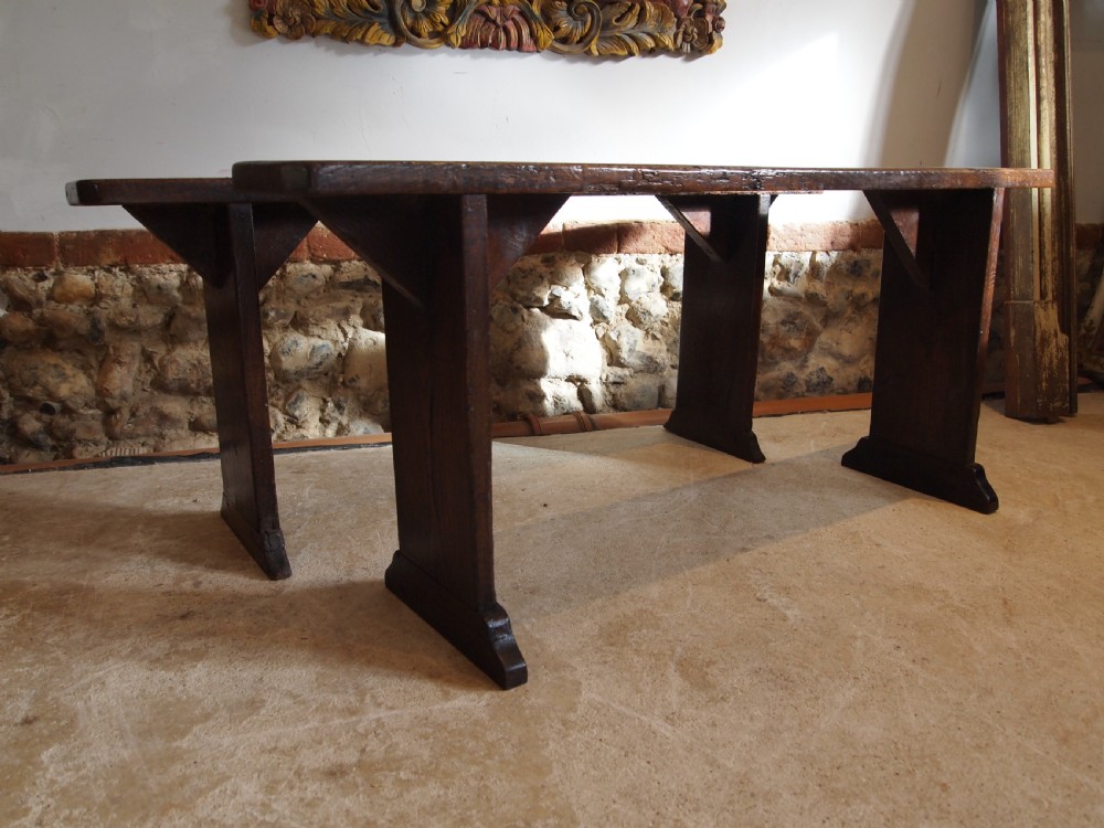 Benches rare pair of Oak George III tavern settles De La Pole Pub c1790 View XI