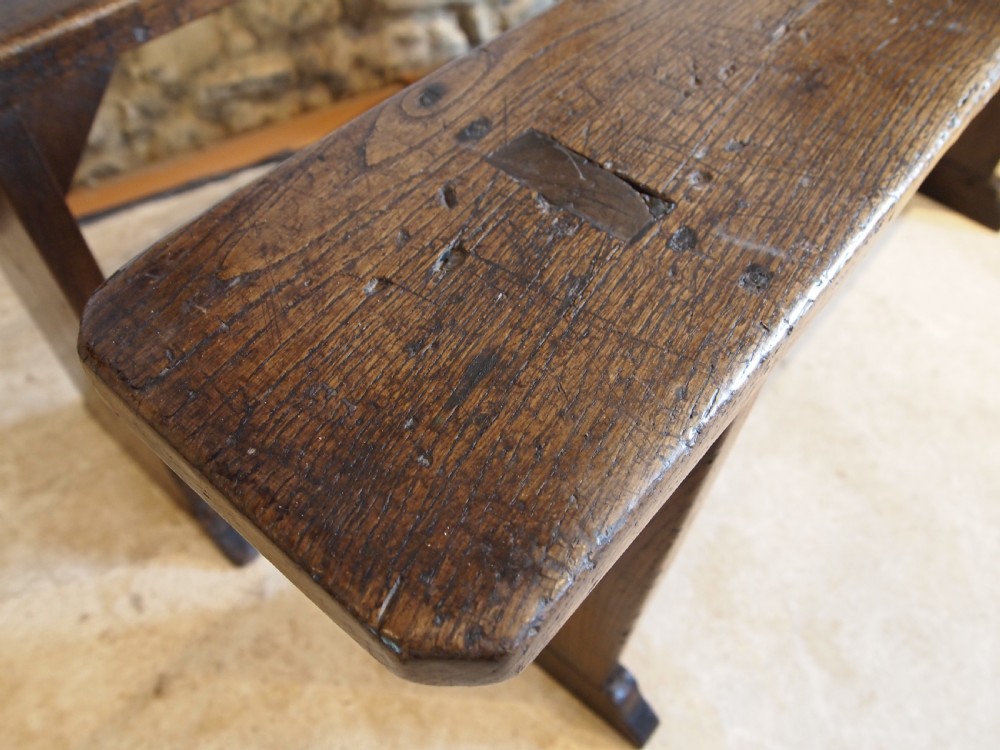 Benches rare pair of Oak George III tavern settles De La Pole Pub c1790 View XIII