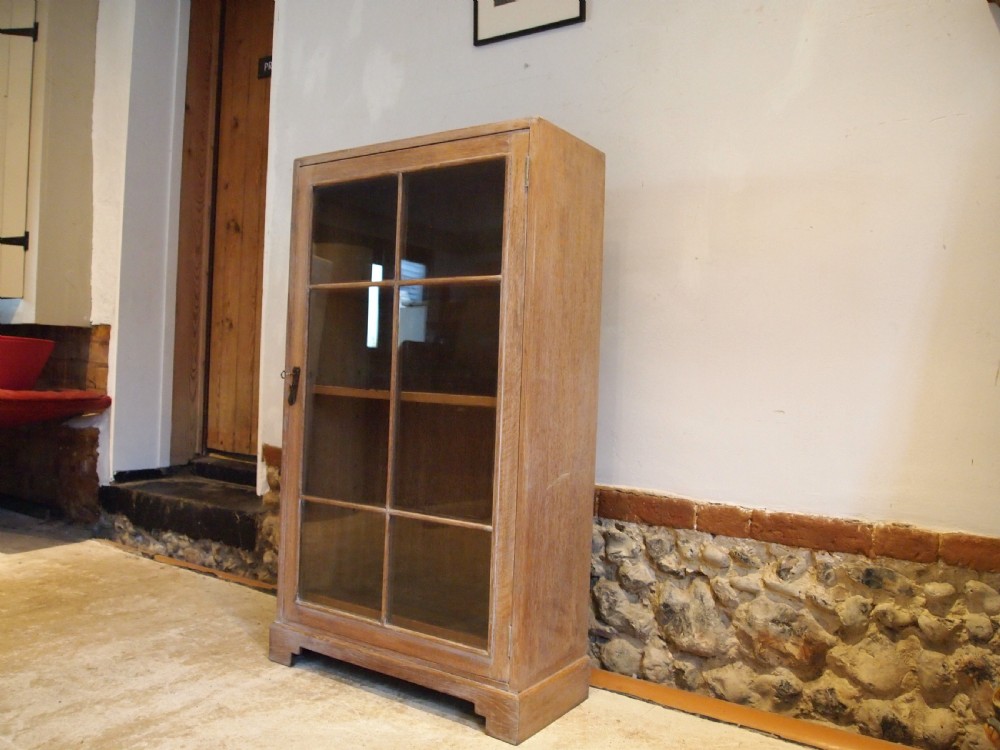 Bookcase limed Oak arts and crafts Cotswold school type c1930 View V