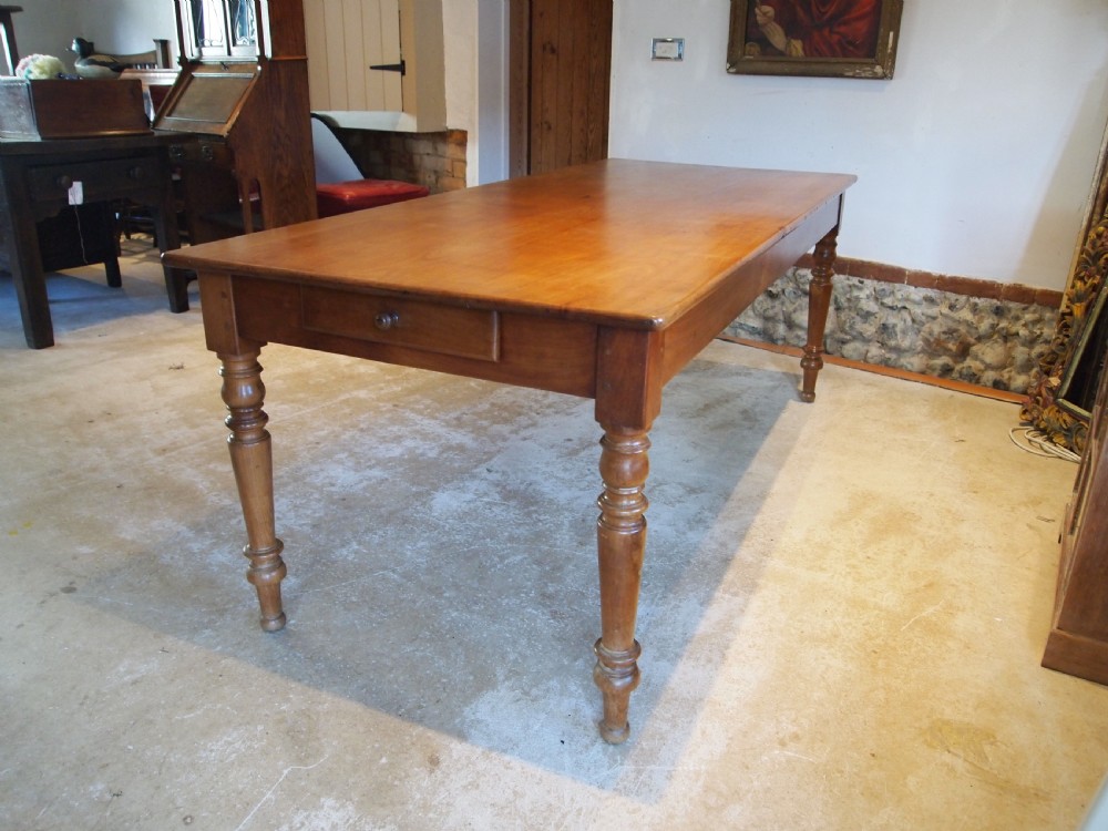 Table stunning extending refectory farmhouse dining Apple wood c1890