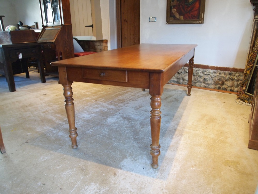 Table stunning extending refectory farmhouse dining Apple wood c1890 View II