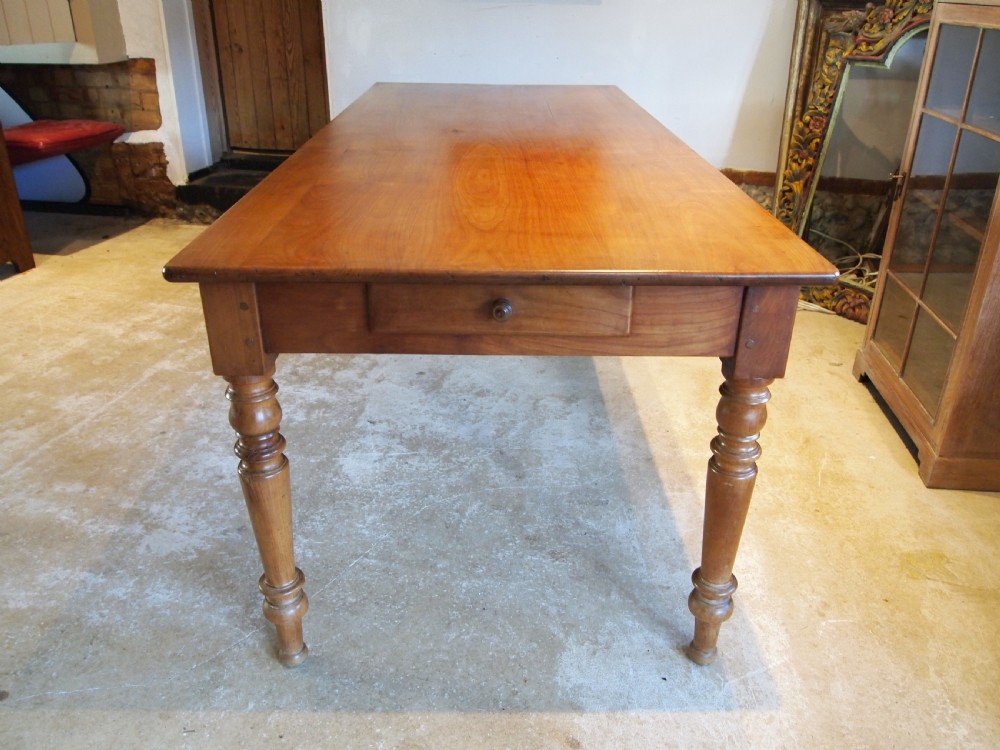 Table stunning extending refectory farmhouse dining Apple wood c1890 View III