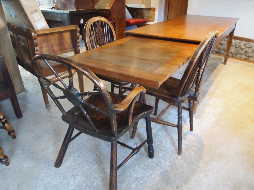 Table stunning extending refectory farmhouse dining Apple wood c1890 View IV