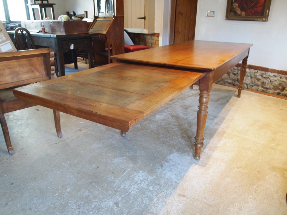 Table stunning extending refectory farmhouse dining Apple wood c1890 View V