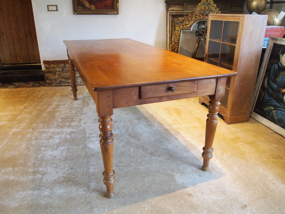 Table stunning extending refectory farmhouse dining Apple wood c1890 View VIII