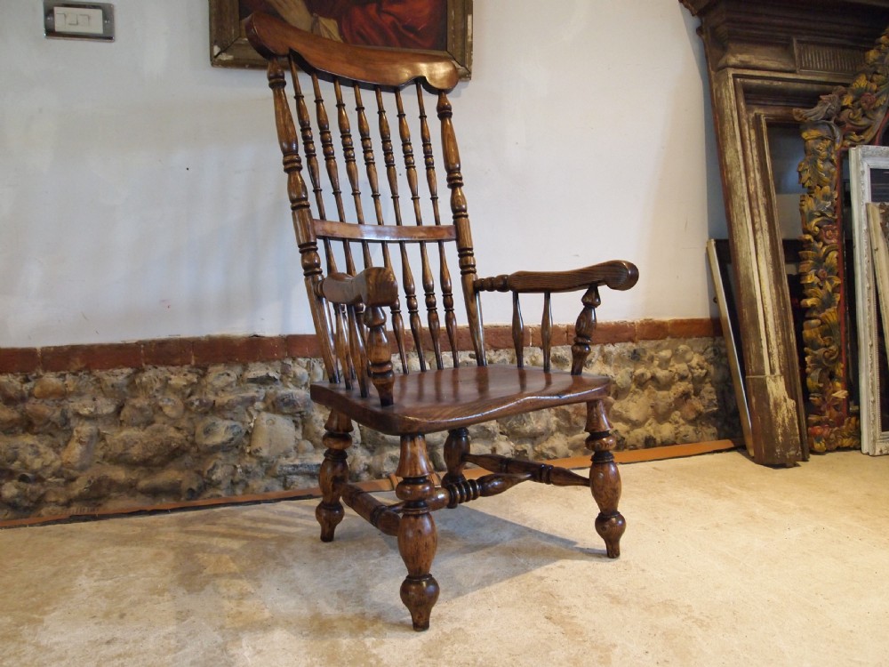 Chair Windsor rare low John Shadford Caistor fireside chair c1860