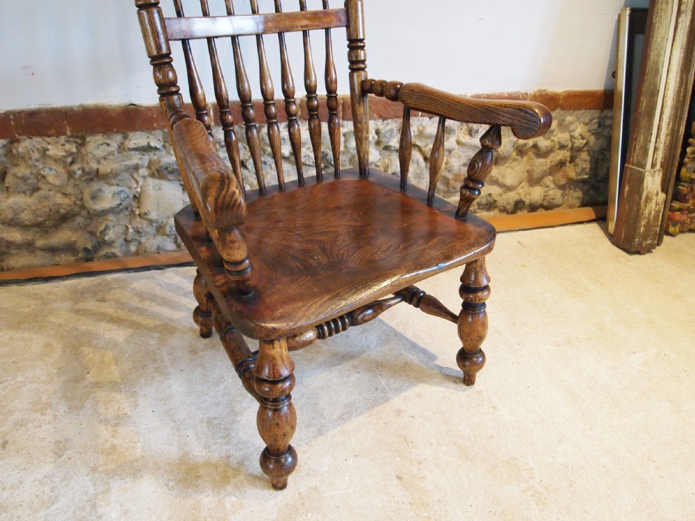 Chair Windsor rare low John Shadford Caistor fireside chair c1860 View III