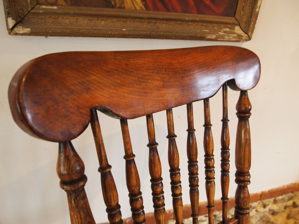 Chair Windsor rare low John Shadford Caistor fireside chair c1860 View VI