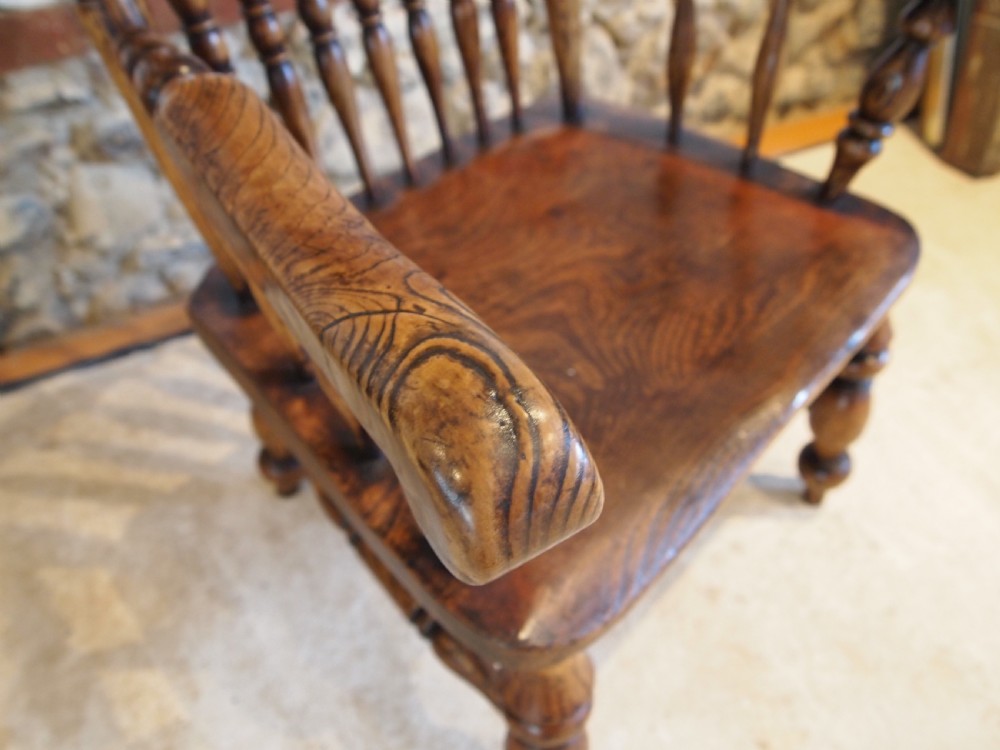 Chair Windsor rare low John Shadford Caistor fireside chair c1860 View VII