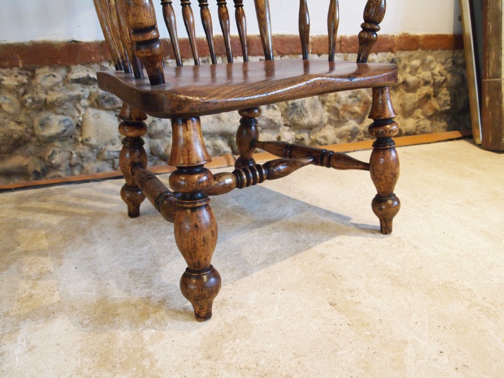 Chair Windsor rare low John Shadford Caistor fireside chair c1860 View X