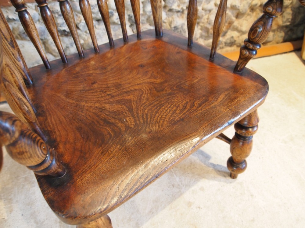 Chair Windsor rare low John Shadford Caistor fireside chair c1860 View XI