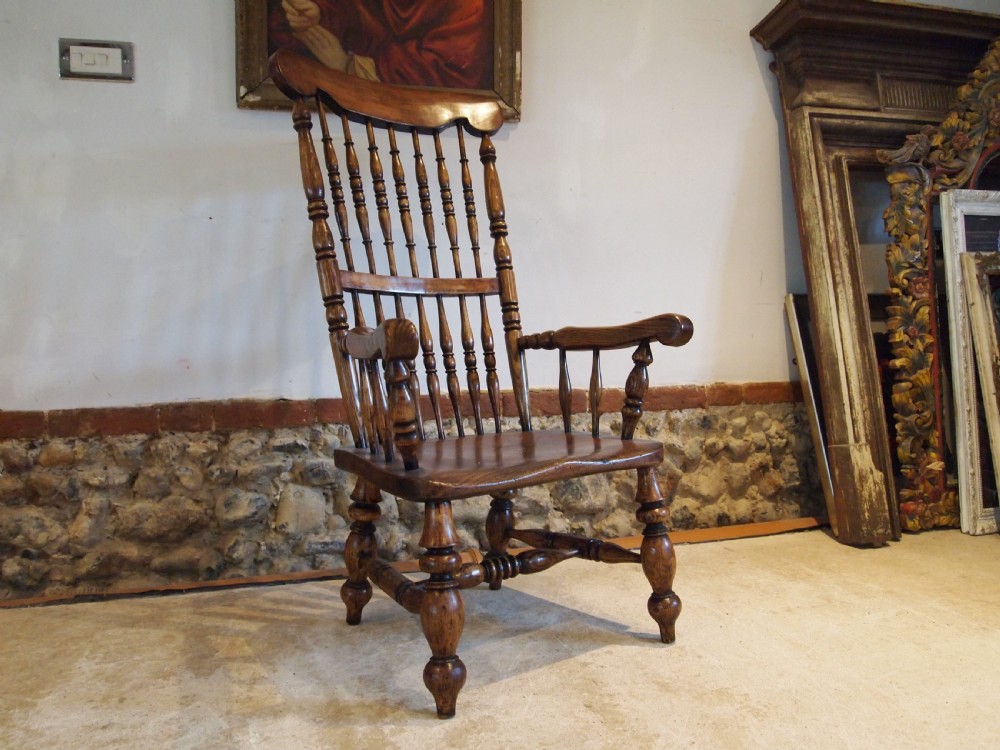 Chair Windsor rare low John Shadford Caistor fireside chair c1860 View XII