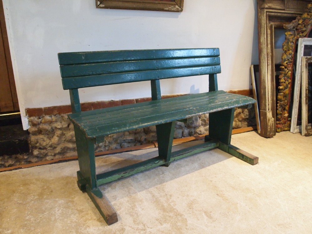 Bench Victorian Oak platform settle or seat c1890
