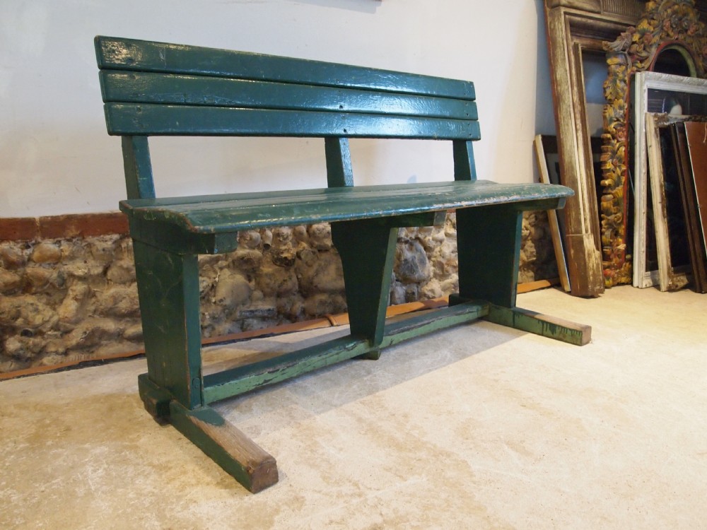 Bench Victorian Oak platform settle or seat c1890 View III