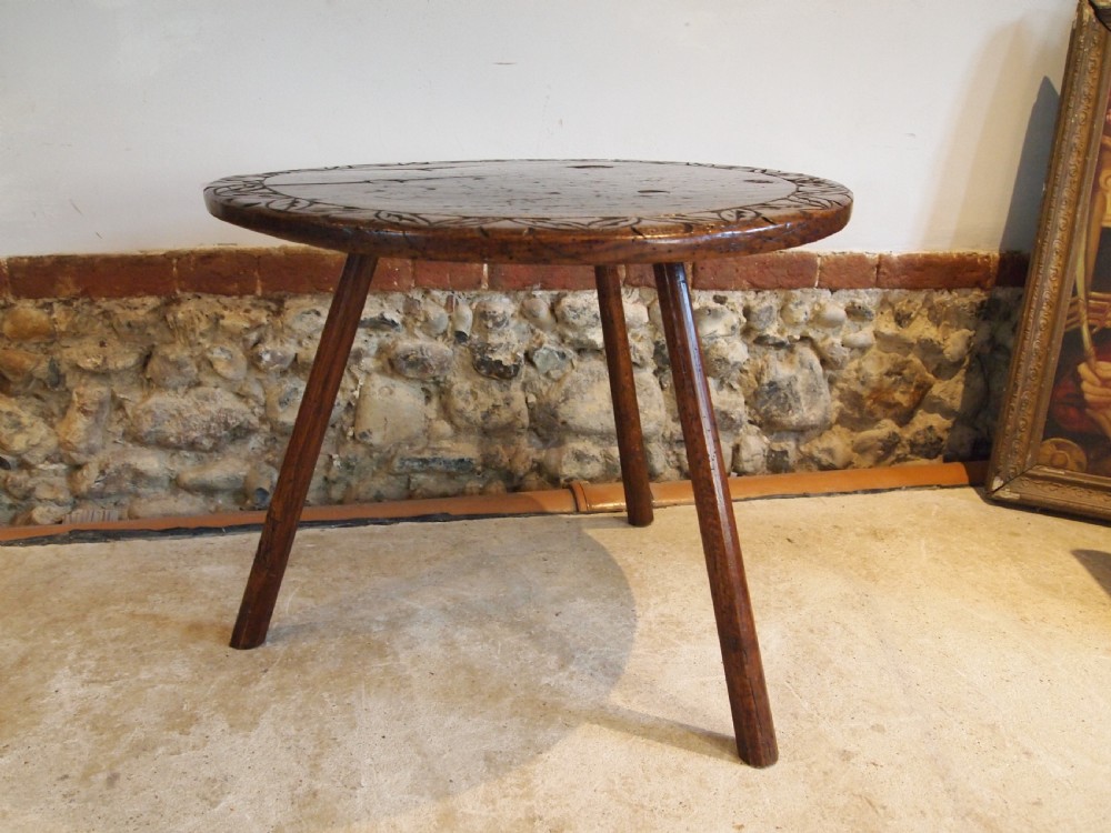Table outstanding rare primitive naive cricket table c1770